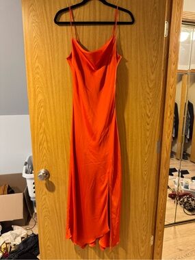 Express Satin Cowl Neck Maxi Slip Dress